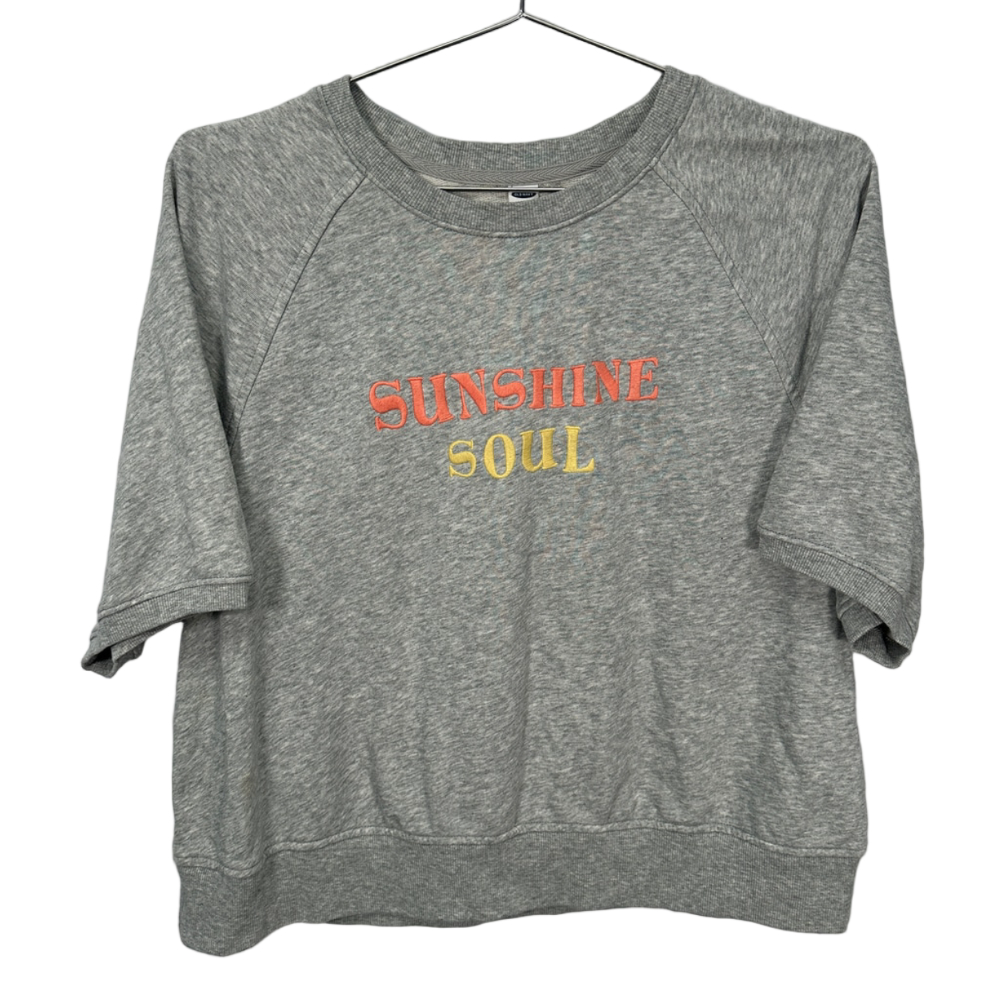 Old Navy Sunshine Soul Gray Short Sleeve Crewneck Sweater‎ Large